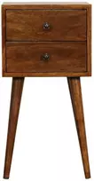 Artisan Furniture Riešutmedžio Mini naktinis staliukas su 2 stalčiais