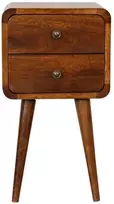 Artisan Furniture Lenktas Riešutmedžio Mini naktinis staliukas