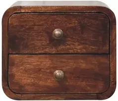 Artisan Furniture Lenktas Riešutmedžio Mini naktinis staliukas