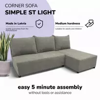 Meb Podrez Kampinė išskleidžiama sofa-lova St Light, Podrez, šviesiai pilka