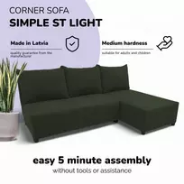 Meb Podrez Kampinė išskleidžiama sofa-lova St Light, Podrez, turkio-žalia