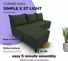 Meb Podrez Kampinė išskleidžiama sofa-lova St Light, Podrez, turkio-žalia