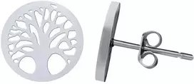 Troli Matching steel earrings Tree of Life