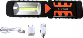SILVER Sidabrinis Sidabrinis LED dirbtuvių lempa 12V/230V su magnetu
