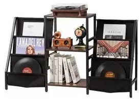 Vevor 3 pakopų muzikos grotuvų stovas su vinilo laikikliu