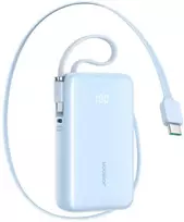 Joyroom JR-PR2L 10000mAh 35W Power Bank with Built-in Retractable USB-C Cable and USB-C Lanyard Cable - Mėlyna