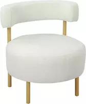 Fotelis Aosom Poilsio kėdė 67x67x71 cm balta, Sherpa-fleece apmušalai