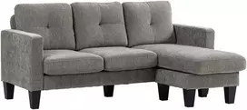 Aosom Kampinė sofa, 186x130x84 cm, ruda, audinys