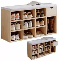 Rebiko Loft sonoma batų spinta su sėdyne prieškambario suolas su straipsneliu 100 cm