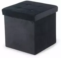 Pufas Domoletti, juodas, 38 cm x 38 cm x 38 cm