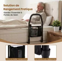 Promotions Lovos turėklas, 61x28x52,5 cm, juoda, metalas, saugos rankena su laikymo vieta