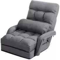 Sofa Promotions Grindų kėdė, 173x69x12 cm, pilka, reguliuojama, sulankstoma