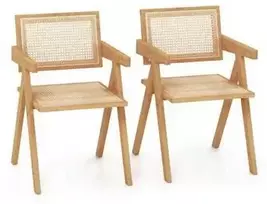 Fotelis Promotions Akcentinės kėdės komplektas, 50x55x80 cm, natūrali, bambukas ir rotangas