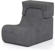 Sofa Promotions Grindų kėdė 95.3x64.8x81.3 cm pilka, nuimama galvos atrama, audinys