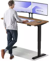 Elektrinis reguliuojamo aukščio stalas Desktronic HomePro Juodas/Riešutmedis, 140x70cm, Dvigubas motoras, USB ir USB-C įkrovimo lizdai