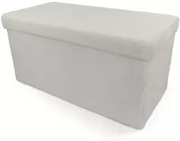 Pufas Domoletti Mateo, baltas, 38 cm x 38 cm x 76 cm