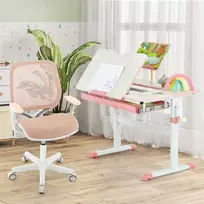Promotions Vaikiškas rašomasis stalas ir pasukama kėdė, 80x51,5x51-73 cm, rožinė