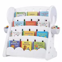 Promotions Vaikiška knygų lentyna, 4 aukštų su 2 laikymo dėžėmis, 92x42x79 cm, pilka