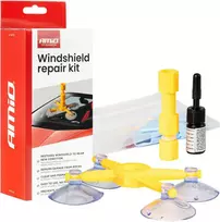 Priekinio stiklo taisymo rinkinys su aplikatoriumi ir siurbtuku DIY AMIO-04792