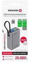 Swissten Power Bank 25000 mAh (96.25Wh) 100W with Built-in USB-C Cable
