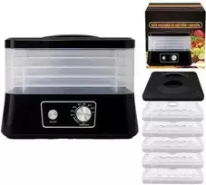 Extralink Pradžia | Grybų, vaisių, daržovių, maisto džiovyklė | 500 W + 5 sietai, 27,5 cm, juoda