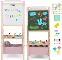 Promotions Molinukas, reguliuojamo aukščio dvipusė magnetinė kreidinė lenta, 44x40x102-126 cm, rožinė