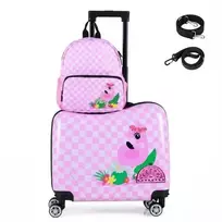 Kelioninis Promotions Vaikiškas lagaminų rinkinys 46x23x33 cm rožinis ir baltas, laikymas