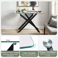 Promotions Konsolinis stalas, 115x45x78 cm, juodas, grūdintas stiklas ir metalas