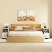 Promotions Šoninių staliukų komplektas, 60x40x65.5 cm, balta, su laikymo vieta