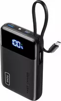 INIU P51L powerbank 20000 mAh su integruotu USB-C kabeliu, 45 W PD3.0 / QC4.0, juodas