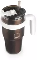 Termo puodelis su rankena IBILI 669005 Go 480 ml su šiaudeliu, dvigubų sienelių nerūdijančiojo plieno, bronzinis