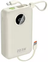 Dudao K14+ Powerbank 20000mAh 22.5W USB-C / USB-A / Built-in Lightning and USB-C Cables - Baltas