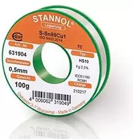 Lydmetalis Sn99Cu1 0.5mm 100g su fliusu Stannol