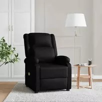 Fotelis Masažinis krėslas, juodos spalvos, dirbtinė oda