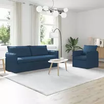 Sofa Sofos komplektas 2 pcs Mėlyna 196 x 82 x 85 cm Audinys