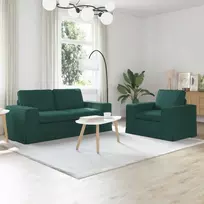 Sofa Sofos komplektas 2 pcs Tamsiai žalia 182 x 80 x 82 cm audinys