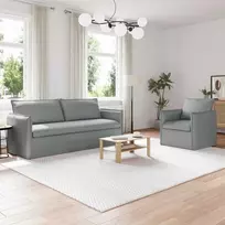 Sofa Sofos komplektas 2 pcs Šviesiai pilka 196 x 82 x 85 cm Audinys