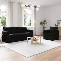 Sofa Sofos komplektas 2 pcs Juoda 196 x 82 x 85 cm Audinys