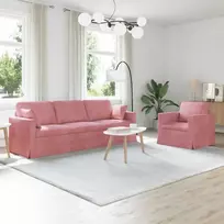 Sofa Sofos komplektas 2 pcs Rožinė 228 x 78 x 80 cm Aksomas