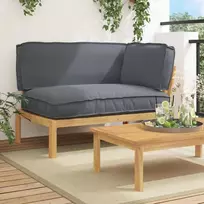 Sofa Sofos komplektas su pagalve Antracitas 133 x 92 x 69 cm