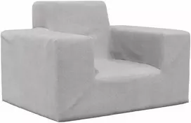 Vaikiška sofa, šviesiai pilkos spalvos, minkštas pliušas
