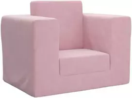 Vaikiška sofa-lova, rožinės spalvos, minkštas pliušas