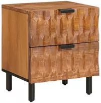 Šalia lovos spintelė Ruda 40 x 33 x 46 cm Kietas mango medis