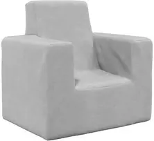 Vaikiška sofa, šviesiai pilkos spalvos, minkštas pliušas