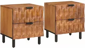 Šalia lovos spintelė su stalčių 2 pcs Ruda 40 x 33 x 46 cm