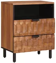 Šalia lovos spintelė Ruda 50 x 33 x 62 cm Kietas mango medis