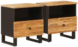 Lovos spintelė 2 pcs Ruda 40 x 33 x 46 cm Kietas mango medis