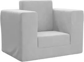 Vaikiška sofa-lova, šviesiai pilkos spalvos, minkštas pliušas