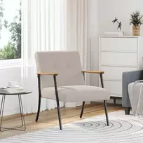Fotelis krėslas Šviesiai pilka Garbanotas vilnonis audinys