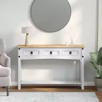 Žurnalinis staliukas su stalčių Corona Balta 114 x 34,5 x 73 cm